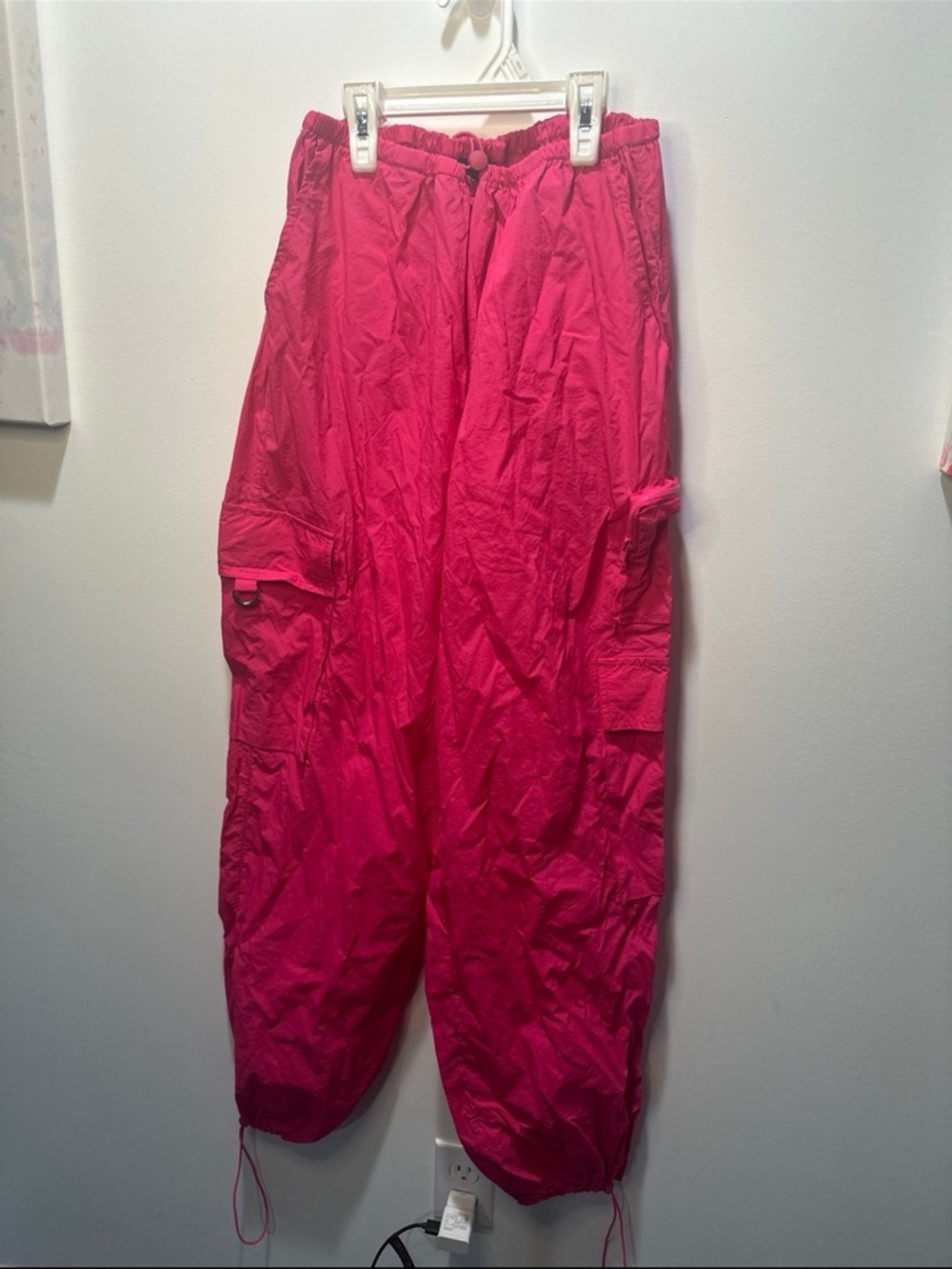 Bright Pink Cargo Jogger Pants